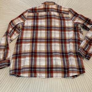 Natural Reflections Women's Cream/Tan Plaid Flannel Shirt Jacket